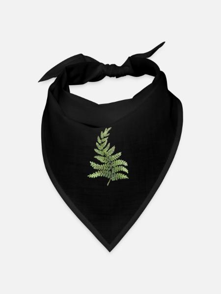 Fasan Pflanze - Bandana Dreieckstuch - Schwarz