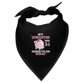 Verkäuferin 34 Geburtstag Verkauf Beruf 34 Jahre - Bandana Dreieckstuch - Schwarz - Vorne