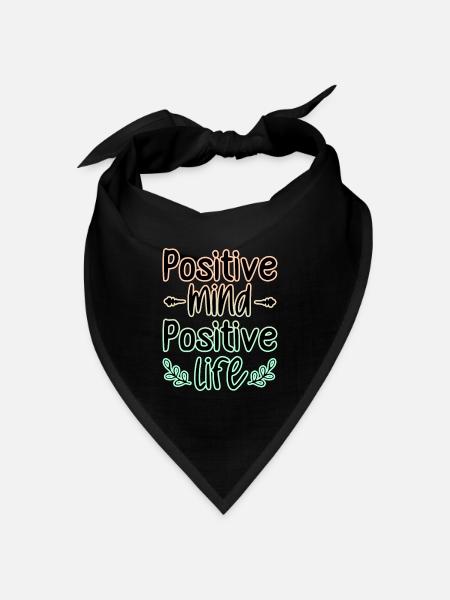 Positiver Geist 🍀 - Bandana Dreieckstuch - Schwarz