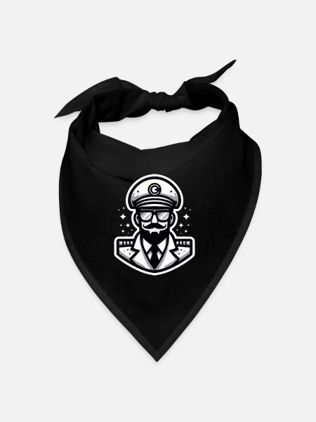 Kapitän weiß - Bandana Dreieckstuch - Schwarz