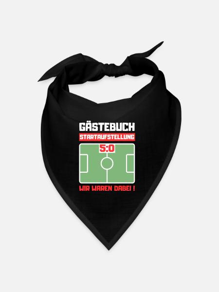 Gästebuch 50. Geburtstag Fußball - Bandana Dreieckstuch - Schwarz