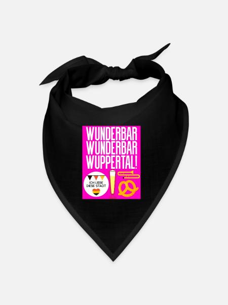 Wuppertal - Bandana Dreieckstuch - Schwarz
