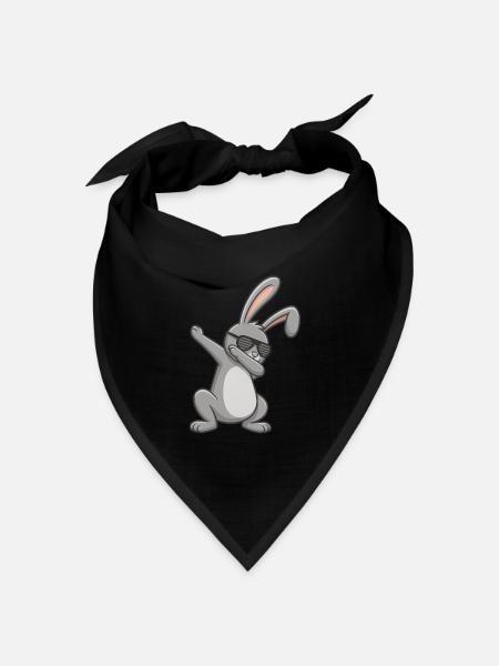 Osterhase Dab Ostern - Bandana Dreieckstuch - Schwarz