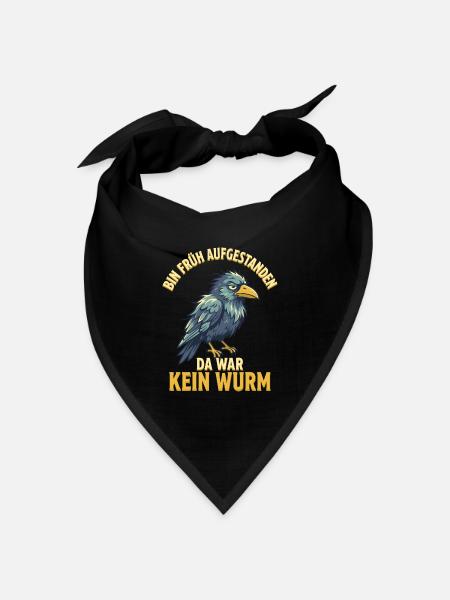 Genervter Rabe Morgenmuffel - Bandana Dreieckstuch - Schwarz