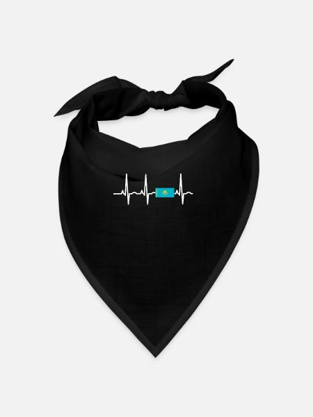 EKG heartbeat Kasachstan - Bandana Dreieckstuch - Schwarz