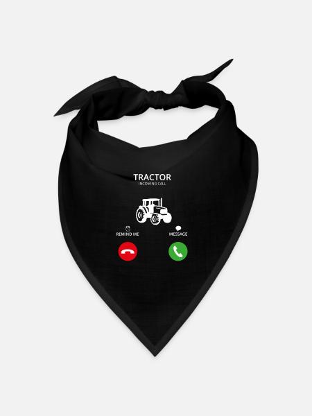 Call Mobile Anruf tractor traktor landwirt - Bandana Dreieckstuch - Schwarz