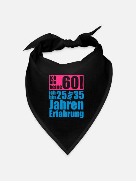 ich bin keine 60 jahre - Bandana Dreieckstuch - Schwarz