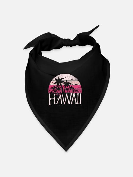 Hawaii - Bandana Dreieckstuch - Schwarz