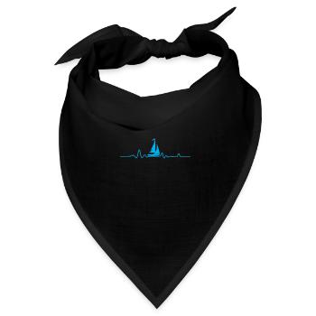 Segeln Herzschlag Pulslinie - Bandana Dreieckstuch - Schwarz - Vorne