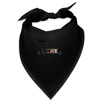 Ziegen Heartbeat Ziegenliebe - Bandana Dreieckstuch - Schwarz - Vorne