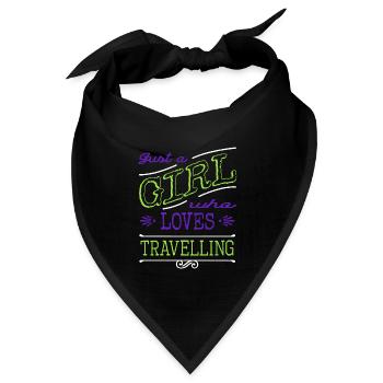 bus hiking travel agent tent sea fly couple - Bandana Dreieckstuch - Schwarz - Vorne