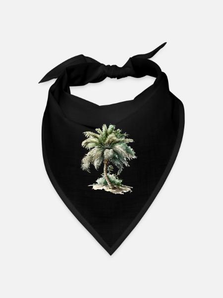 Die Palme - Bandana Dreieckstuch - Schwarz