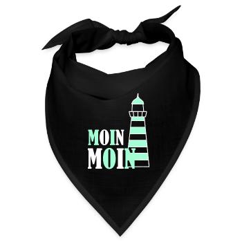 Leuchturm moin türkis - Bandana Dreieckstuch - Schwarz - Vorne