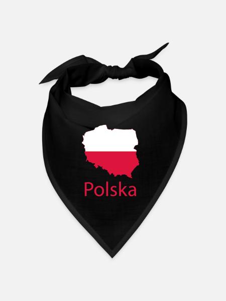 Polska - Bandana Dreieckstuch - Schwarz