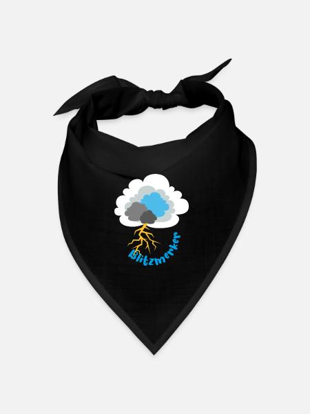 Blitz Gewitter Wolke Sturm Meteorologie - Bandana Dreieckstuch - Schwarz