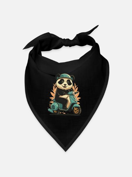Panda Roller - Bandana Dreieckstuch - Schwarz