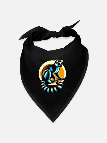 Lemur - Bandana Dreieckstuch - Schwarz