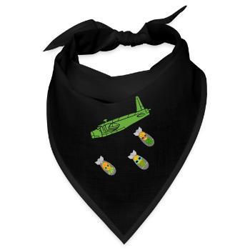 Green Pineapple Bomb Flugzeug - Bandana Dreieckstuch - Schwarz - Vorne