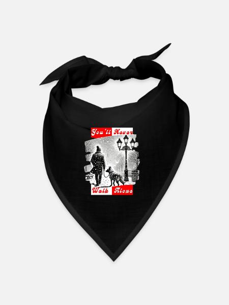 Du wirst nie alleine gehen - Bandana Dreieckstuch - Schwarz