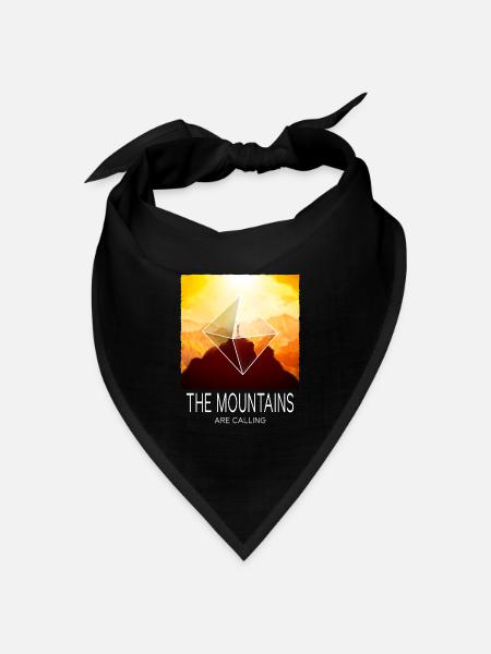 Berg Berge Bergsteigen Wandern Klettern Natur - Bandana Dreieckstuch - Schwarz