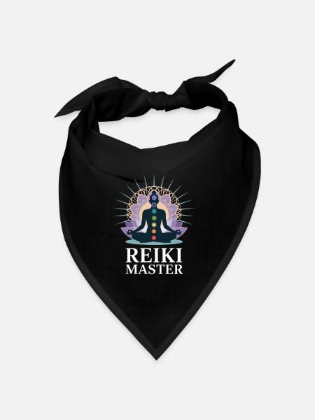 Reiki Master Chakra Energie Ganzheitlich - Bandana Dreieckstuch - Schwarz