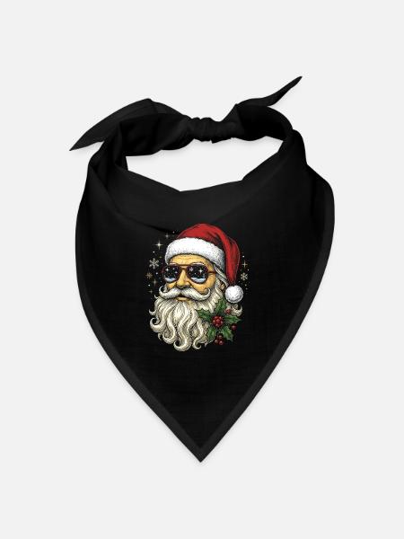 Six Seven Bruh Cool Santa Weihnachtsgeburtstag - Bandana Dreieckstuch - Schwarz