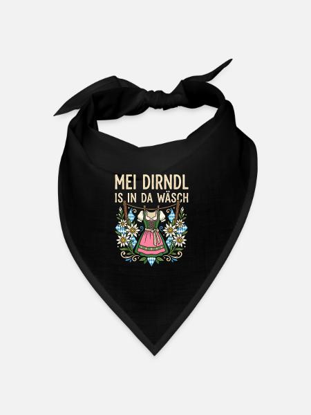 Mei Dirndl is in da Wäsch Ersatz Dirndl Tee Damen - Bandana Dreieckstuch - Schwarz