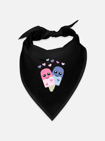 niedliches Eis am Stil - Bandana Dreieckstuch - Schwarz