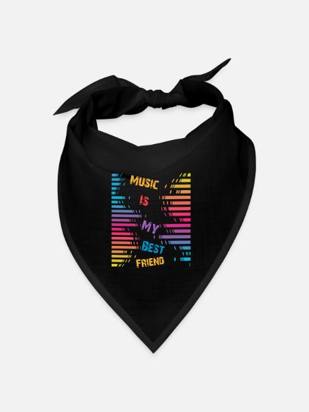 Musik ist mein bester Freund - Bandana Dreieckstuch - Schwarz