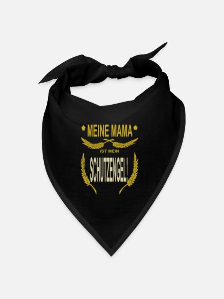 Mama ist Schutzengel Muttertag - Bandana Dreieckstuch - Schwarz