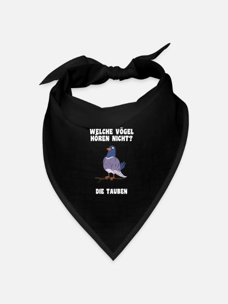 Das Tauben Witze Design - Bandana Dreieckstuch - Schwarz