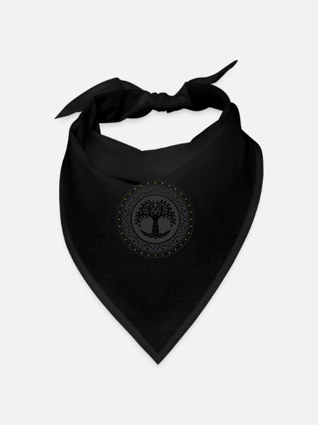 Lebensbaum, Lebensbaum, Baum des lebens, Tree, - Bandana Dreieckstuch - Schwarz