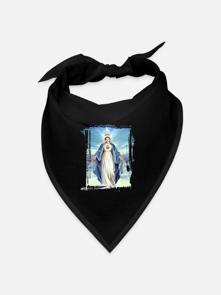 Holly Mary Maria Madonna Mariana Jungfrau Maria - Bandana Dreieckstuch - Schwarz