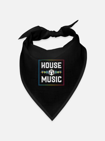 House music, House music Party, Rave, - Bandana Dreieckstuch - Schwarz