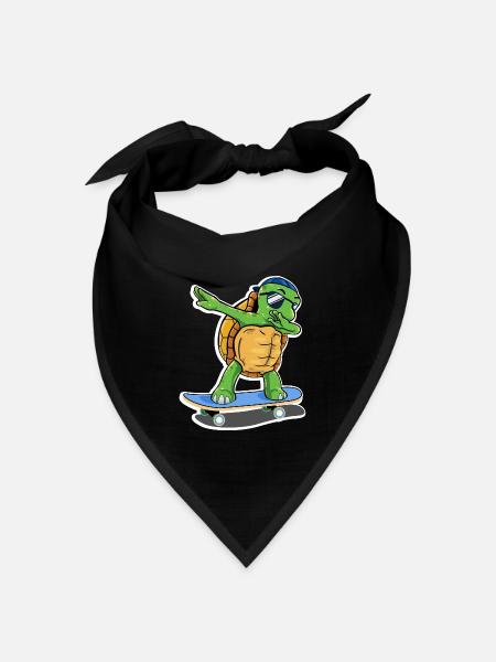 schildkröte skating meeresschildkröte skateboard - Bandana Dreieckstuch - Schwarz