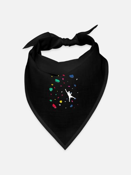 Klettern Boulderwand Felskletterer Bouldern - Bandana Dreieckstuch - Schwarz
