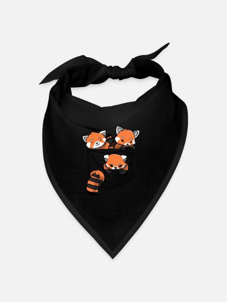 Roter Panda Tierliebhaber Kleiner Panda Roter Bär - Bandana Dreieckstuch - Schwarz