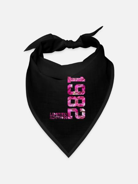 LIMITED EDITION 1982 PINK 44. GEBURTSTAG - Bandana Dreieckstuch - Schwarz