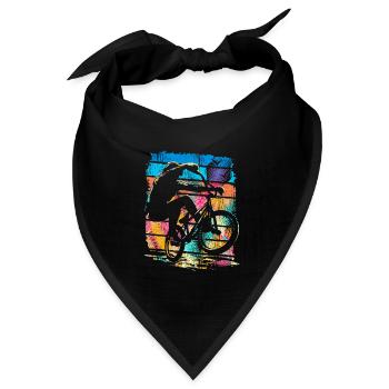 Vintage Bmx Fahrrad - Retro Bmx Rad Farbenfroh - Bandana Dreieckstuch - Schwarz - Vorne
