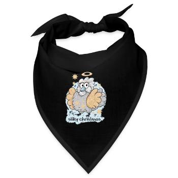 Seidige Weihnachten - Bandana Dreieckstuch - Schwarz - Vorne
