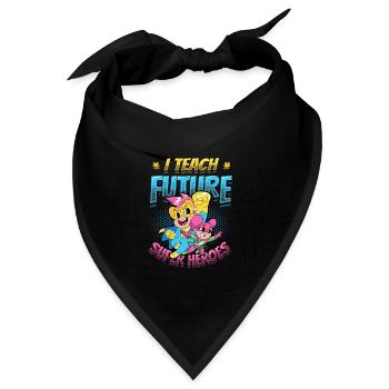 Ich Unterrichte Superhelden - Bandana Dreieckstuch - Schwarz - Vorne