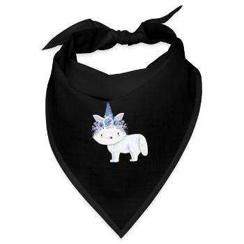 Niedlicher Polarfuchs - Bandana Dreieckstuch - Schwarz - Vorne