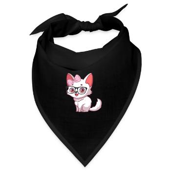 Niedlicher Polarfuchs - Bandana Dreieckstuch - Schwarz - Vorne