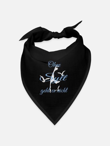 Sylt Motiv - Bandana Dreieckstuch - Schwarz