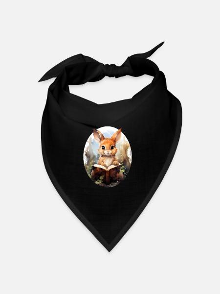 Hase - Bandana Dreieckstuch - Schwarz