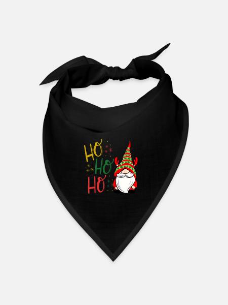 Ho ho ho gnome Weihnachten - Bandana Dreieckstuch - Schwarz