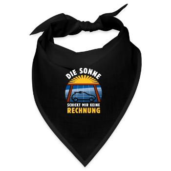 Die Sonne schickt keine Rechnung - Photovoltaik - Bandana Dreieckstuch - Schwarz - Vorne