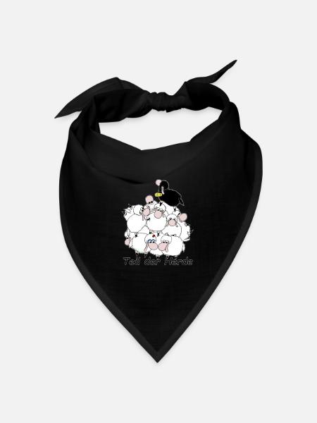 Teil der Herde mit Schriftzug Wolly Sheepling Game - Bandana Dreieckstuch - Schwarz