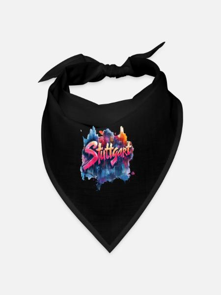 Stuttgart - Bandana Dreieckstuch - Schwarz