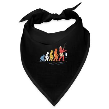 Die Evolution des lustigen menschlichen Fischerfischens - Bandana Dreieckstuch - Schwarz - Vorne